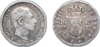 Philippines 10 Centavos Philippines Spanish colony 1883 10 Centavos - Alfonso XII Silver (.835) Manila Mint (983000) 2.49g VF KM 148 -