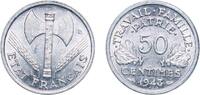 France 50 Centimes France 1943 50 Centimes (Vichy French State; heavy type) Aluminium (95% Aluminium, 5% Magnesium) Monnaie de Paris Mint 0.7g UNC -