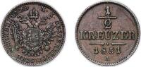 Austria ½ Kreuzer Austria Archduchy of Austria 1851 A ½ Kreuzer Copper Münze Österreich, Vienna 2.70g AU KM 2181 ÉH 1449 H 2188-2190 Adamo M2 -