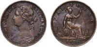 Great Britain 1 Farthing Great Britain Kingdom 1874 H 1 Farthing - Victoria (2nd portrait; 2nd type) Bronze 2.8g XF KM 753 Sp 3958/9 -