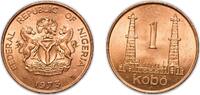 Nigeria 1 Kobo Nigeria Republic 1973 1 Kobo Bronze (97% Copper, 2.5% Zinc, 0.5% Tin) (586944000) 5.8g BU KM 8.1 Schön 39 -