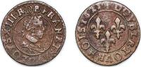 France 2 Deniers France Kingdom 1621 Double Tournois - Louis XIII (Poitiers; 2nd type) Copper Paris Mint 2.9g VF CGKL 412 Dy royales 1358 KM 43.3 -