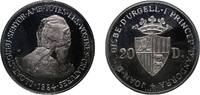 Andorra Andorra Principalty 1984 20 Diners - Joan Martí i Alanis Brown Bear Silver 16.03g PF KM# 22 -