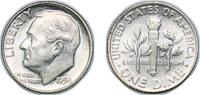 United States 1 Dime United States Federal republic 1954 D 1 Dime Roosevelt Silver Dime Silver (.900) United States Mint of Denver, (106400000) 2.5 -