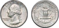 United States ¼ Dollar United States Federal republic 1947 D ¼ Dollar Washington Silver Quarter Silver (.900) United States Mint of Denver, (15338400 -