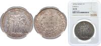 France 5 Francs France Third Republic 1875 A 5 Francs (Hercule, 3rd republic) Silver (.900) (13338560) 25g NGC AU 58 Franc 2014 334 Gad 1789 744 -