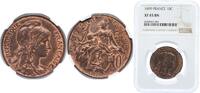 France 10 Centimes France Third Republic 1899 10 Centimes Bronze (4000000) 10g NGC XF 45 Franc 2014 136 Gad 1789 277 Schön 183 KM 843 GEM 34.1 / 34 -
