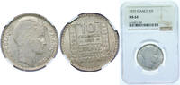 France 10 Francs France Third Republic 1929 10 Francs Silver (.680) (16291726) 10g NGC MS 64 Franc 2014 360 KM 878 Gad 1789 801 Schön 205 -