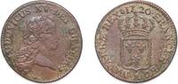France 1 Sizain France Kingdom 1720 A ½ Sol - Louis XV (1st portrait) Copper Monnaie de Paris 5.95g VF Dy royales 1693 GadR2 273 Ciani 2142 -