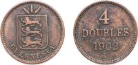 Guernsey 4 Doubles Guernsey British dependency 1902 H 4 Doubles Bronze (105000) 4.85g VF KM 5 -