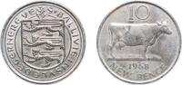 Guernsey 10 Pence Guernsey British dependency 1968 10 New Pence - Elizabeth II Copper-nickel (600000) 11.2g AU KM 24 -