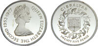 Gibraltar 25 Pence Gibraltar British colony Elizabeth II 1997 25 Pence 25th Anniversary of the Accession of Queen Elizabeth II -