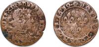 France 2 Deniers France Kingdom 1630 A Double Tournois - Louis XIII (7th type) Copper Paris Mint 2.15g VF CGKL 398 -