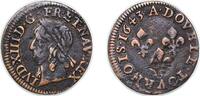 France 2 Deniers France Kingdom 1643 Double Tournois - Louis XIII (French text) Copper Corbeil Mint 2.5g VF CGKL 514 Ciani 1724 Dy royales 1377 -
