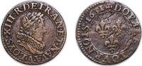 France 2 Deniers France Kingdom 1631 D Double Tournois - Louis XIII (Lyon; 6th type) Copper Lyon Mint 2.5g VF CGKL 348 Dy royales 1362 -