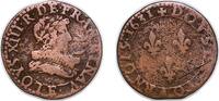 France 2 Deniers France Kingdom 1631 D Double Tournois - Louis XIII (Lyon; 6th type) Copper Lyon Mint 2.5g VF CGKL 348 Dy royales 1362 -