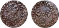 France 2 Deniers France Kingdom 1640 E Double Tournois - Louis XIII (Tours; 19th type) Copper 2.45g VF CGKL 476 Dy royales 1373 -