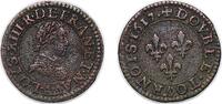 France 2 Deniers France Kingdom 1617 A Double Tournois - Louis XIII (1st type) Copper Paris Mint 2.52g VF CGKL 386 Dy royales 1358 KM 43.1 -