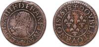 France 2 Deniers France Kingdom 1638 Double Tournois - Louis XIII Copper 2.85g VF -