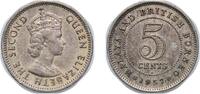 British Malaysia 5 Cents British Malaysia Malaya and British Borneo British colony 1957 H 5 Cents - Elizabeth II Copper-nickel (10000000) 1.4g XF KM 1 Sc -