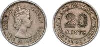 British Malaysia 20 Cents British Malaysia Malaya and British Borneo British colony 1957 H 20 Cents - Elizabeth II Copper-nickel (2500000) 5.7g XF KM 3 Sc -