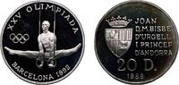 Andorra 20 Diners Andorra Principalty 1988 20 Diners - Joan Martí i Alanis (XXV Summer Olympic Games) Silver (.925) Karlsruhe Mint (15000) 15.91g -