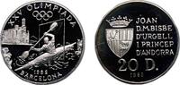 Andorra 20 Diners Andorra Principalty 1989 20 Diners - Joan Martí i Alanis (XXV Summer Olympic Games) Silver (.925) Karlsruhe Mint (15000) 15.87g -