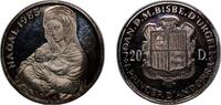 Andorra 20 Diners Andorra Principalty 1985 20 Diners (Madonna and child Jesus) Silver (.900) (7000) 16g PF KM 26 -