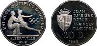 Andorra 20 Diners Andorra Principalty 1988 20 Diners - Joan Martí i Alanis (XVI Winter Olympic Games) Silver (.925) Karlsruhe Mint (15000) 16.03g -