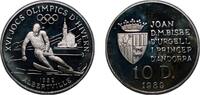 Andorra 10 Diners Andorra Principalty 1989 10 Diners - Joan Martí i Alanis (XVI Winter Olympic Games) Silver (.925) Karlsruhe Mint (15000) 11.94g -