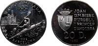 Andorra 20 Diners Andorra Principalty 1989 20 Diners - Joan Martí i Alanis (XXV Summer Olympic Games) Silver (.925) Karlsruhe Mint (15000) 15.84g -