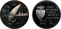 Andorra 20 Diners Andorra Principalty 1989 20 Diners - Joan Martí i Alanis (XXV Summer Olympic Games) Silver (.925) Karlsruhe Mint (15000) 15.74g -