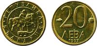 Bulgaria 20 Leva Bulgaria Republic 1997 20 Leva Brass Bulgarian Mint 2.49g BU KM 228 Schön 227 -