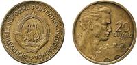 Yugoslavia 20 Dinars Yugoslavia 1955 20 Dinara (SFR legend) Aluminium bronze (91 % Cu, 9 % Al) Belgrade Mint 4.04g AU KM 40 Schön 35 -