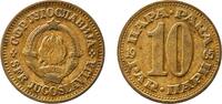 Yugoslavia 10 Paras Yugoslavia 1965 10 Para Aluminium brass (85% Copper, 14.5% Zinc, 0.5% Aluminium) Belgrade Mint (15400000) 2.98g AU KM 44 Schön -