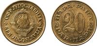 Yugoslavia 20 Paras Yugoslavia 1981 20 Para Aluminium brass (85% Copper, 14.5% Zinc, 0.5% Aluminium) Belgrade Mint (96144000) 4.13g UNC KM 45 Schön -