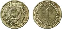 Yugoslavia 1 Dinar Yugoslavia 1984 1 Dinar Nickel brass (75 % Cu, 21 % Zn, 4% Ni) Belgrade Mint (172185000) 3.68g BU KM 86 Schön 83 -