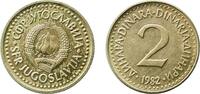 Yugoslavia 2 Dinars Yugoslavia 1982 2 Dinara Nickel brass (75 % Cu, 21 % Zn, 4% Ni) Belgrade Mint (40632000) 4.31g BU KM 87 Schön 84 -