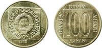 Yugoslavia 100 Dinars Yugoslavia 1989 100 Dinara Nickel brass (75% copper, 21% zinc, 4% nickel) Belgrade Mint (124260000) 5.47g BU KM 134 Schön 129 -