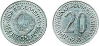 Yugoslavia 20 Dinars Yugoslavia 1985 20 Dinara Nickel brass (61 % Cu, 20 % Zn, 19 % Ni) Belgrade Mint (5000000) 6.41g BU KM 112 Schön 87 -