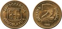 Yugoslavia 2 Dinars Yugoslavia 1992 2 Dinara Brass Belgrade Mint (10571000) 4.22g BU KM 150 Schön 145 -