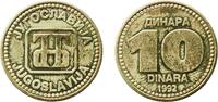 Yugoslavia 10 Dinars Yugoslavia 1992 10 Dinara Nickel brass Belgrade Mint (76607000) 6.45g BU KM 152 Schön 147 -