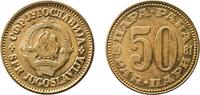 Yugoslavia 50 Paras Yugoslavia 1981 50 Para Aluminium brass (85% Copper, 14.5% Zinc, 0.5% Aluminium) Belgrade Mint (40319000) 6.1g UNC KM 46 Schön -
