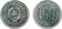 Yugoslavia 100 Dinars Yugoslavia 1985 100 Dinara Nickel brass (61 % Cu, 20 % Zn, 19 % Ni) Belgrade Mint (18684000) 8.62g BU KM 114 Schön 89 -