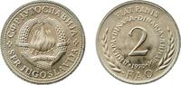 Yugoslavia 2 Dinars Yugoslavia 1970 2 Dinara (FAO) Nickel brass (70% Cu, 18% Zn, 12% Ni) Belgrade Mint (500000) 5.04g UNC KM 55 Schön 51 -
