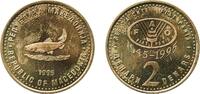 North Macedonia 2 Denars North Macedonia 1995 2 Denari (FAO) Nickel brass (70% Copper, 12% Nickel, 18% Zinc) Fabrika Suvenir Mint (1000000) 6.25g BU KM -