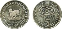 North Macedonia 5 Denars North Macedonia 1995 5 Denari (FAO) Nickel brass (70% Copper, 12% Nickel, 18% Zinc) Fabrika Suvenir Mint (1000000) 7.28g BU KM -