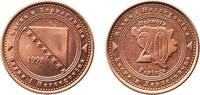Bosnia and Herzegovina 20 Feninga Bosnia and Herzegovina 1998 20 Feninga Copper plated steel Royal Mint (20000000) 4.49g BU KM 116 Schön 122 -