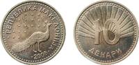 North Macedonia 10 Denars North Macedonia 2008 10 Denari Nickel brass (70% Copper, 18% Zinc, 12% Nickel) Fabrika Suvenir Mint 6.65g BU KM 31 Schön 29 -