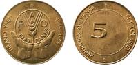 Slovenia 5 Tolarjev Slovenia 1995 5 Tolarjev (FAO) Nickel brass (78% Copper, 20% Zinc, 2% Nickel) Kremnica / Körmöcbánya / Kremnitz Mint (500000) 6. -